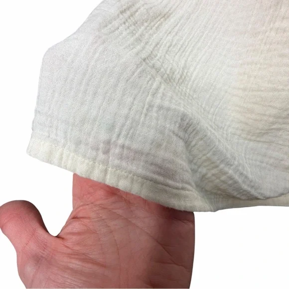 Quince 100 organic cotton gauze tiered maxi dress antique Cream color large - Picture 9 of 11